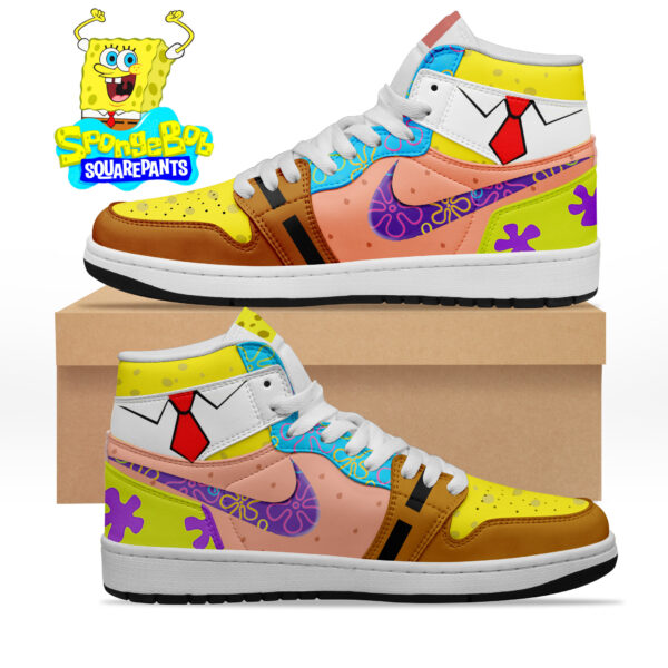 Tubopro SpongeBob SquarePants AJ1 High Sneakers Shoes For Men And Women