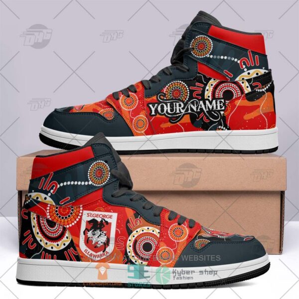 Tubopro St. George Illawarra Dragons NRL AJ1 High Sneakers Shoes For Men And Women