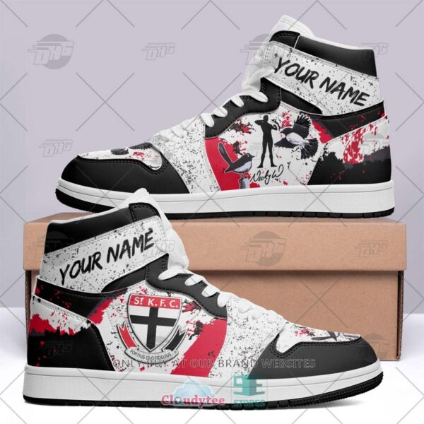 Tubopro St Kilda Saints AFL AJ1 High Sneakers Shoes For Men And Women - Image 2