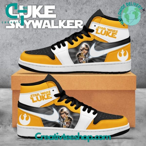 Tubopro Star Wars Luke Skywalker AJ1 High Sneakers Shoes For Men And Women - Image 4