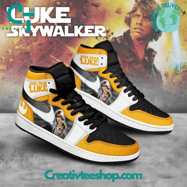 Tubopro Star Wars Luke Skywalker AJ1 High Sneakers Shoes For Men And Women - Image 3