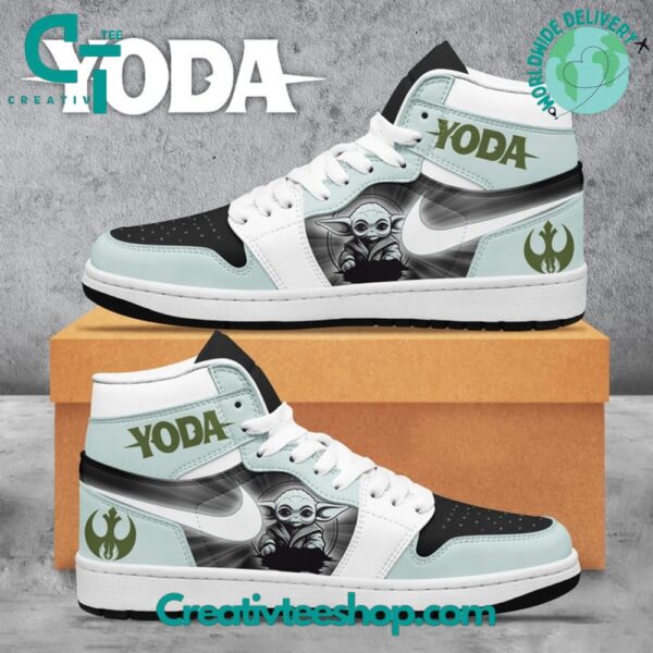 Tubopro Star Wars Yoda AJ1 High Sneakers Shoes For Men And Women - Image 4