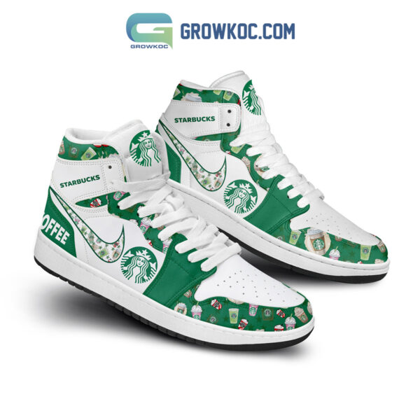 Tubopro Starbucks AJ1 High Sneakers Shoes For Men And Women - Image 2