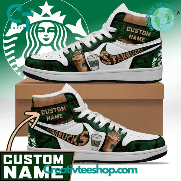 Tubopro Starbucks Coffee Cup AJ1 High Sneakers Shoes For Men And Women