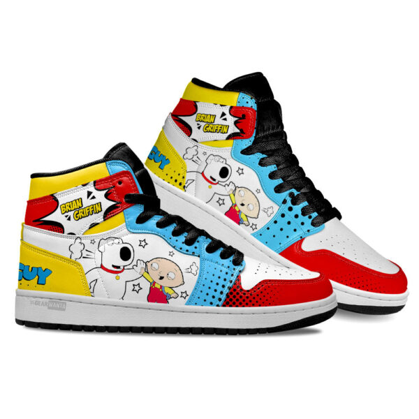 Tubopro Stewie Griffin and Brian Griffin AJ1 High Sneakers Shoes For Men And Women - Image 2