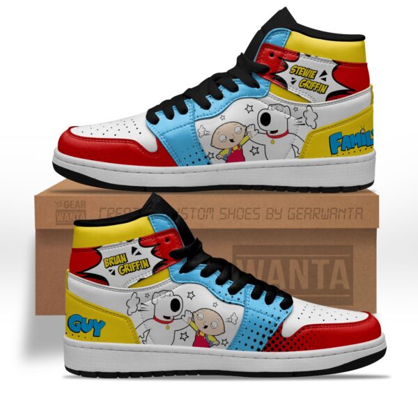 Tubopro Stewie Griffin and Brian Griffin AJ1 High Sneakers Shoes For Men And Women