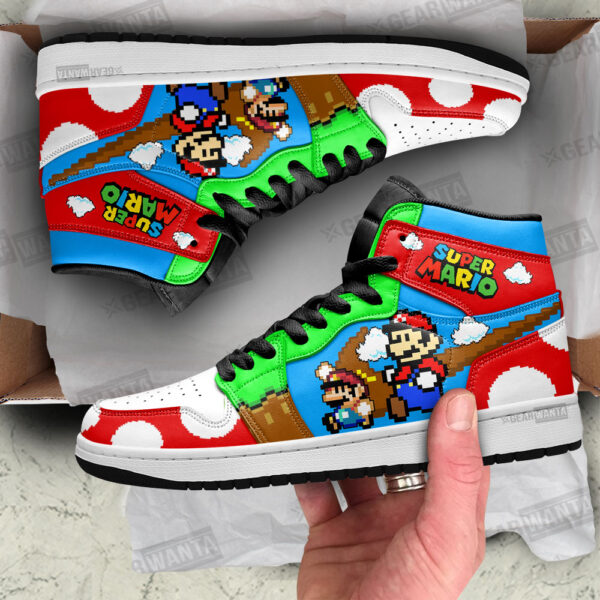 Tubopro Super Mario AJ1 High Sneakers Shoes For Men And Women - Image 2