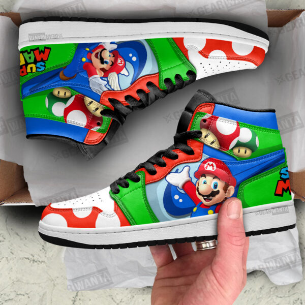 Tubopro Super Mario AJ1 High Sneakers Shoes For Men And Women - Image 2