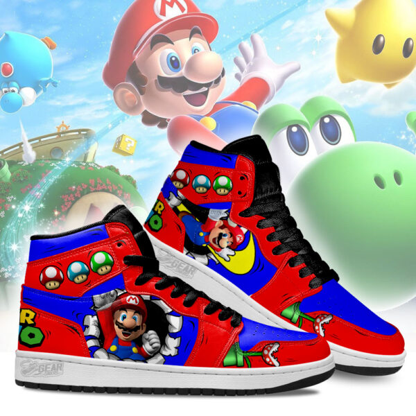 Tubopro Super Mario AJ1 High Sneakers Shoes For Men And Women - Image 3