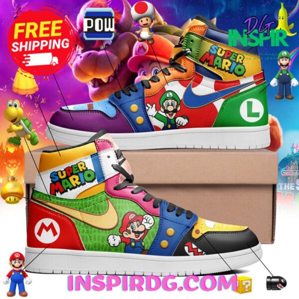 Tubopro Super Mario AJ1 High Sneakers Shoes For Men And Women