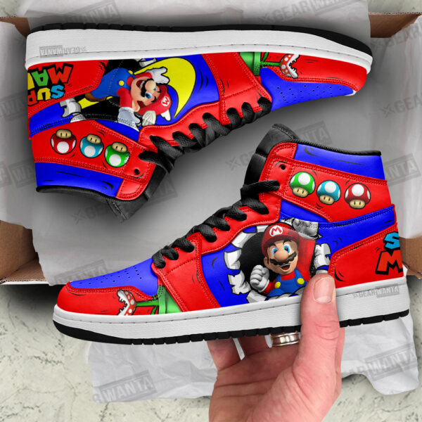 Tubopro Super Mario AJ1 High Sneakers Shoes For Men And Women - Image 2