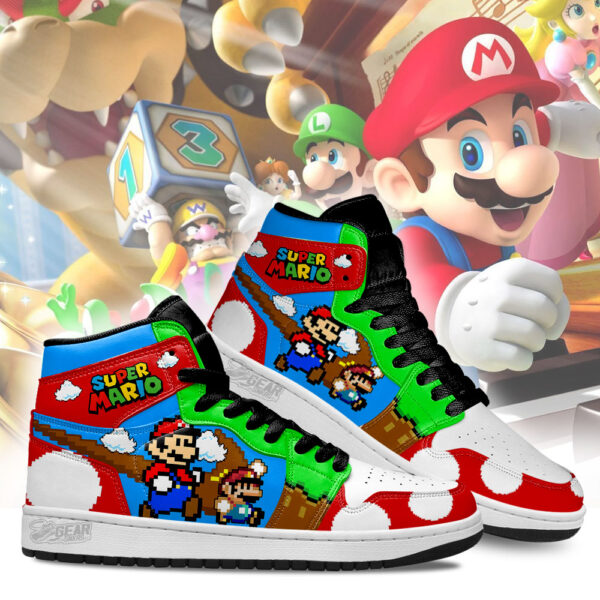 Tubopro Super Mario AJ1 High Sneakers Shoes For Men And Women - Image 3