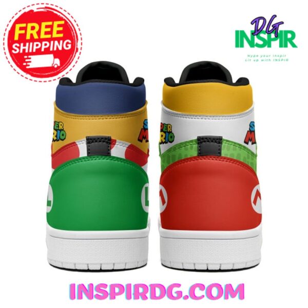 Tubopro Super Mario AJ1 High Sneakers Shoes For Men And Women - Image 3