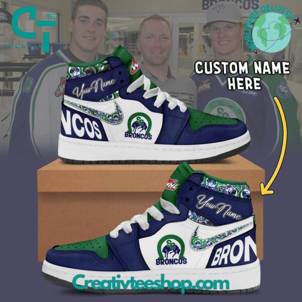 Tubopro Swift Current Broncos AJ1 High Sneakers Shoes For Men And Women