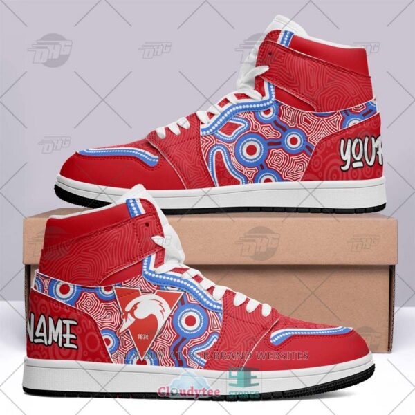 Tubopro Sydney Swans AFL AJ1 High Sneakers Shoes For Men And Women - Image 2
