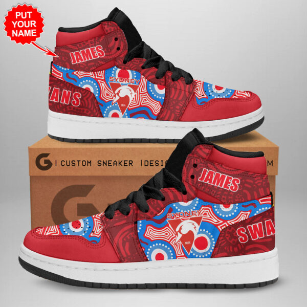 Tubopro Sydney Swans AJ1 High Sneakers Shoes For Men And Women