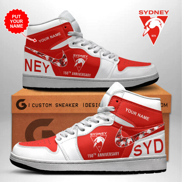 Tubopro Sydney Swans AJ1 High Sneakers Shoes For Men And Women