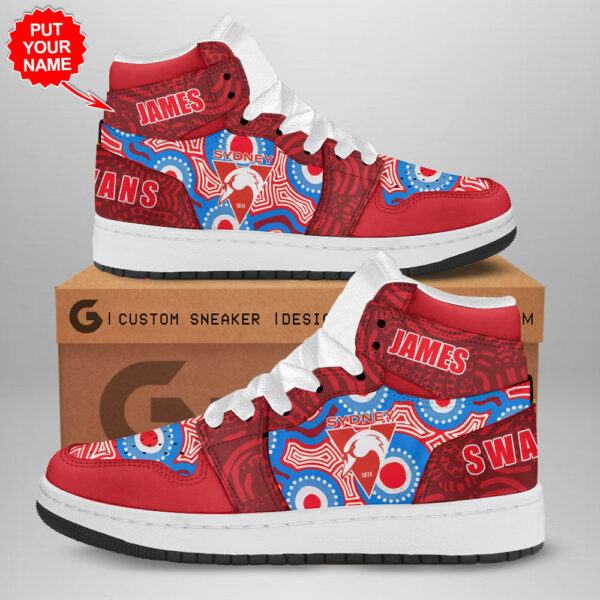 Tubopro Sydney Swans AJ1 High Sneakers Shoes For Men And Women