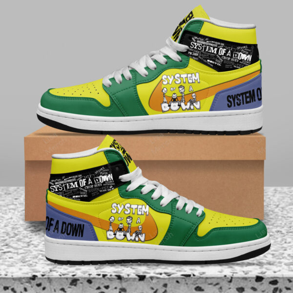 Tubopro System Of A Down AJ1 High Sneakers Shoes For Men And Women - Image 2