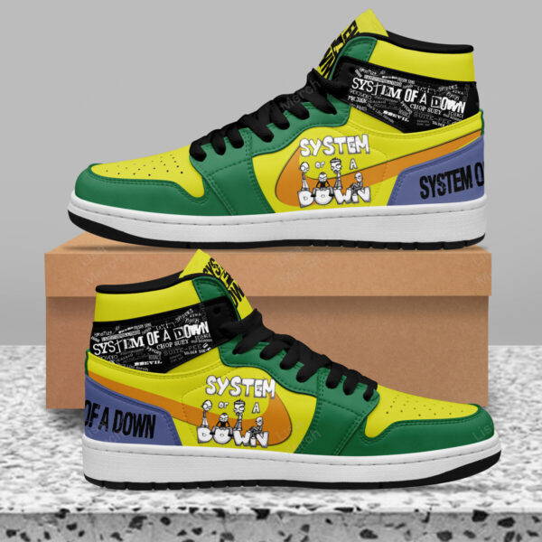 Tubopro System Of A Down AJ1 High Sneakers Shoes For Men And Women - Image 2