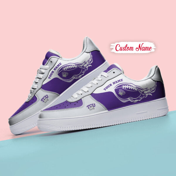 Tubopro TCU Horned Frogs NCAA Air Low-Top Sneakers Shoes For Men And Women - Image 4
