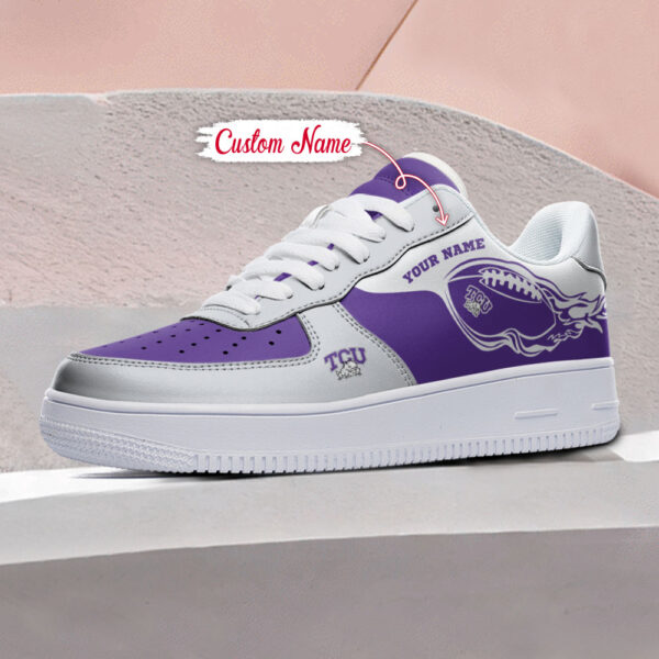 Tubopro TCU Horned Frogs NCAA Air Low-Top Sneakers Shoes For Men And Women - Image 3