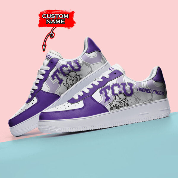 Tubopro TCU Horned Frogs NCAA Air Low-Top Sneakers Shoes For Men And Women - Image 3