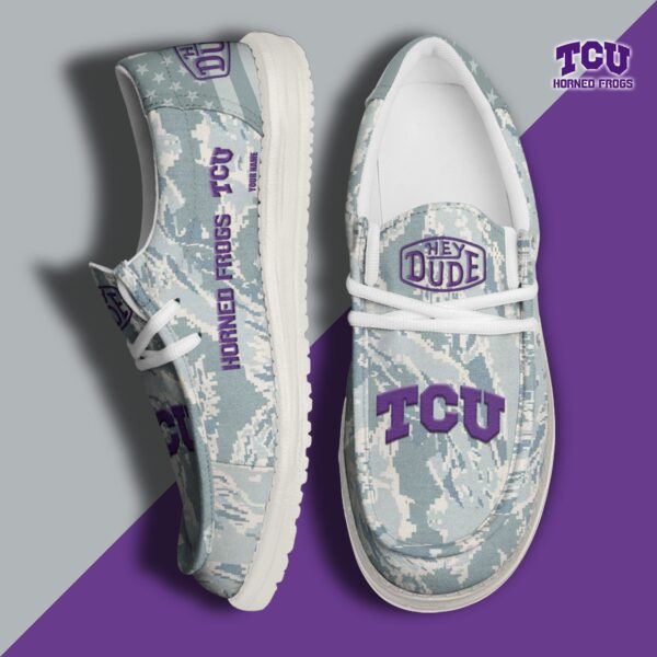 Tubopro TCU Horned Frogs Personalized Hey Dude Shoes For Men And Women