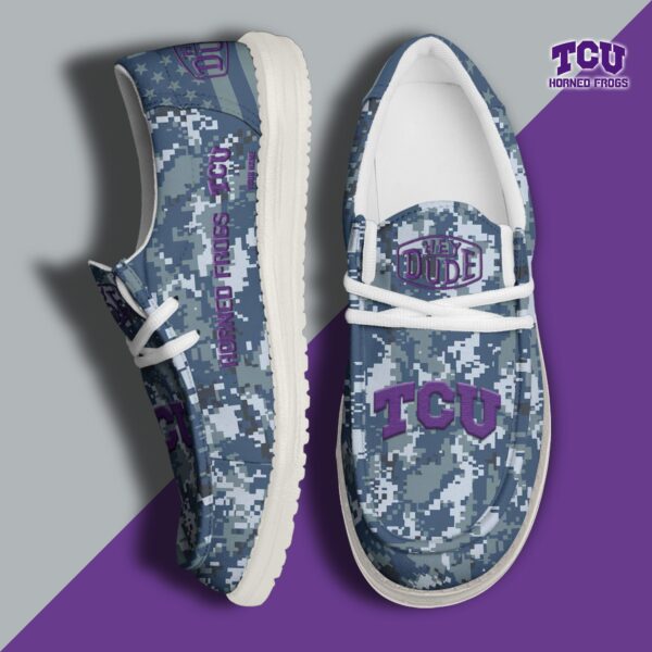 Tubopro TCU Horned Frogs Personalized Hey Dude Shoes For Men And Women