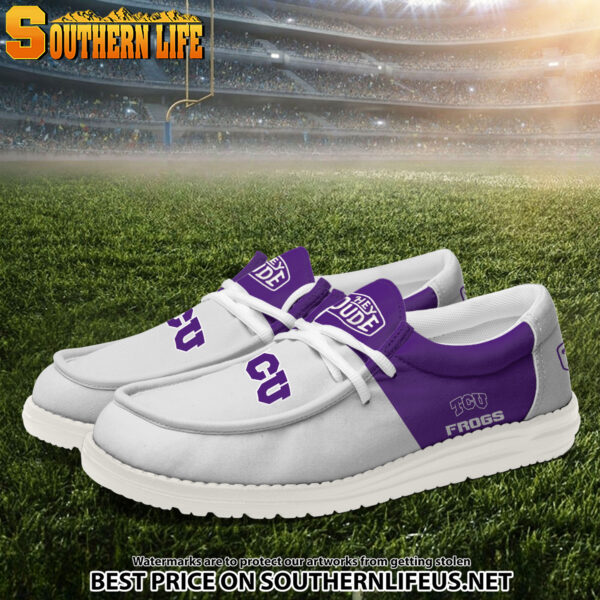 Tubopro TCU Horned Frogs Personalized Hey Dude Shoes For Men And Women - Image 2