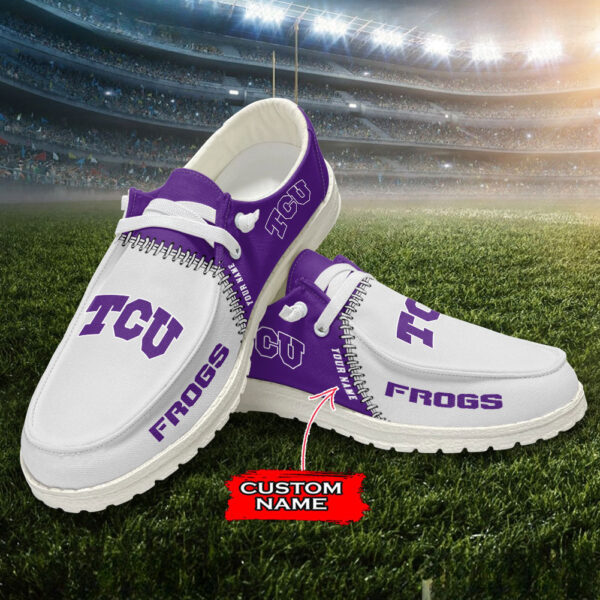 Tubopro TCU Horned Frogs Personalized Hey Dude Shoes For Men And Women
