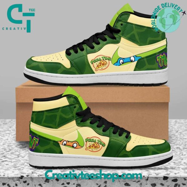 Tubopro Teenage Mutant Ninja Turtles Pizza Time AJ1 High Sneakers Shoes For Men And Women - Image 2