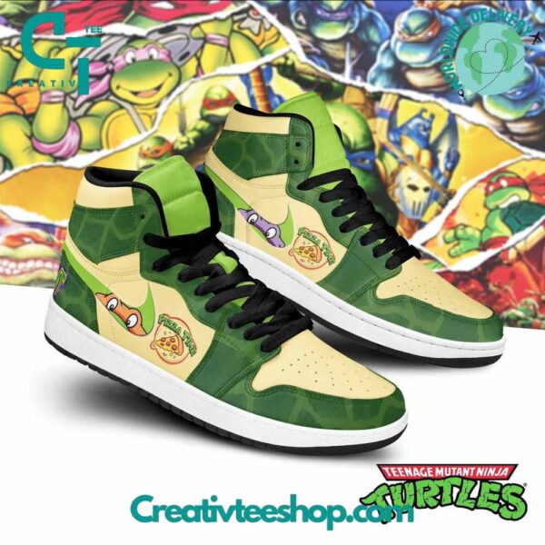 Tubopro Teenage Mutant Ninja Turtles Pizza Time AJ1 High Sneakers Shoes For Men And Women