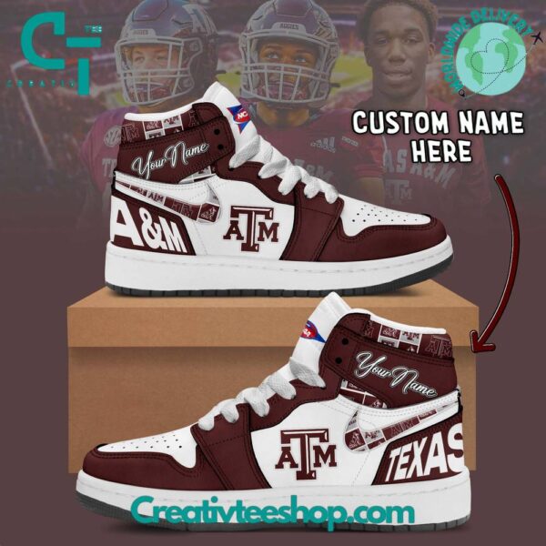 Tubopro Texas A&M Aggies AJ1 High Sneakers Shoes For Men And Women