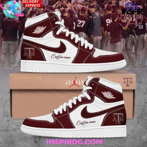Tubopro Texas A&M AJ1 High Sneakers Shoes For Men And Women