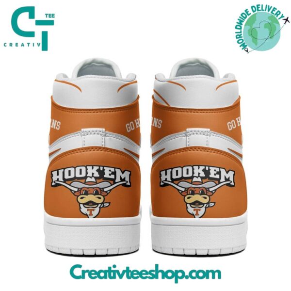 Tubopro Texas Longhorns AJ1 High Sneakers Shoes For Men And Women - Image 3