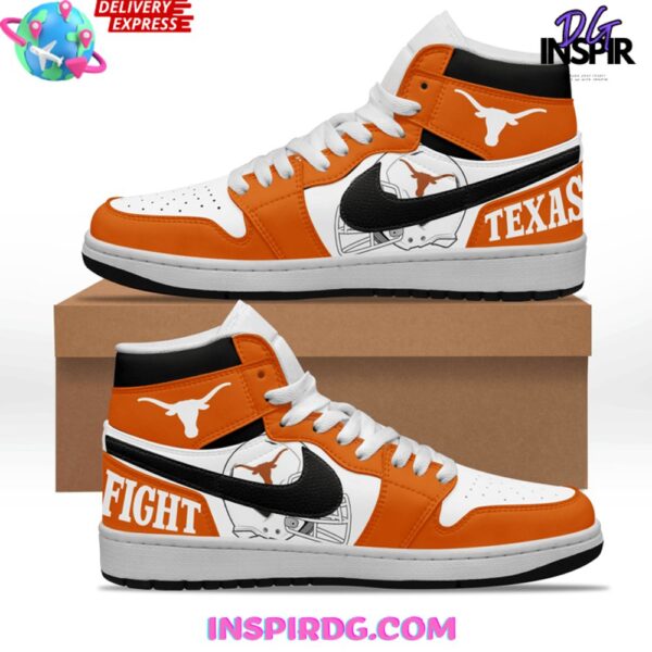 Tubopro Texas Longhorns AJ1 High Sneakers Shoes For Men And Women - Image 2