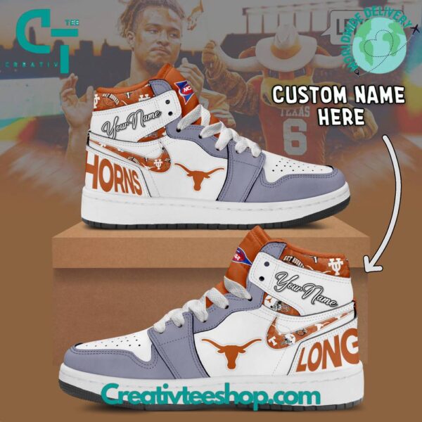 Tubopro Texas Longhorns AJ1 High Sneakers Shoes For Men And Women