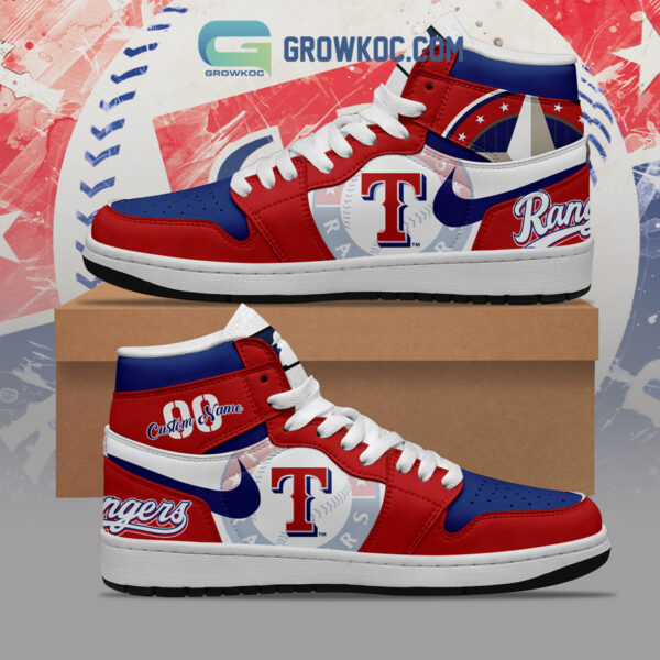 Tubopro Texas Rangers AJ1 High Sneakers Shoes For Men And Women