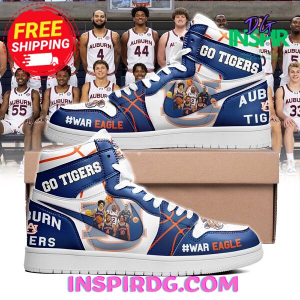Tubopro The Auburn Tiger War Eagle Blue AJ1 High Sneakers Shoes For Men And Women