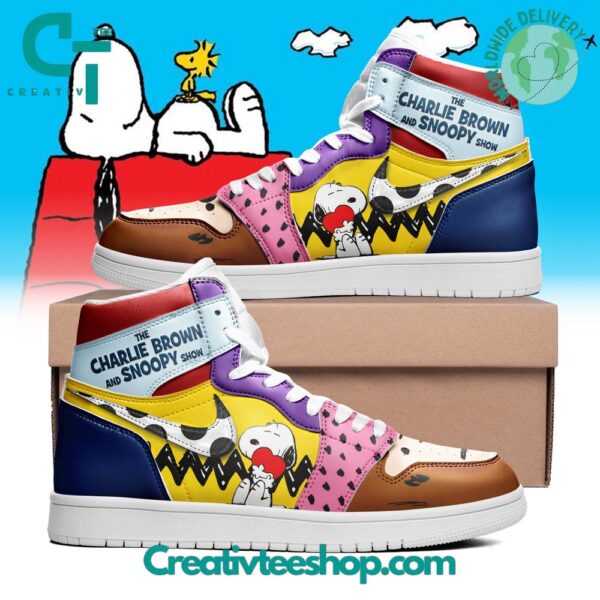 Tubopro The Charlie Brown and Snoopy AJ1 High Sneakers Shoes For Men And Women