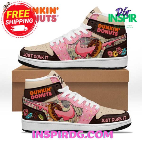 Tubopro The Dunkin Donuts Just Dunk It AJ1 High Sneakers Shoes For Men And Women