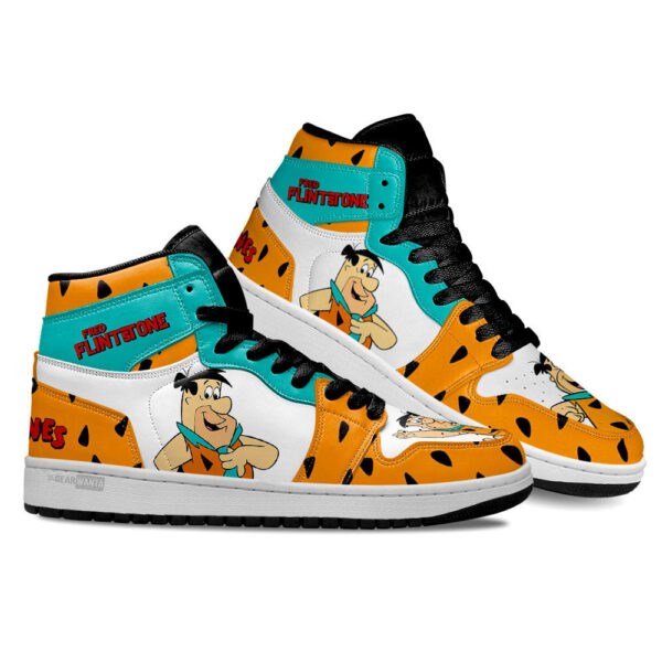 Tubopro The Flintstones Fred Flintstones AJ1 High Sneakers Shoes For Men And Women - Image 2