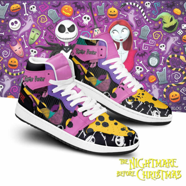 Tubopro The Nightmare Before Christmas AJ1 High Sneakers Shoes For Men And Women