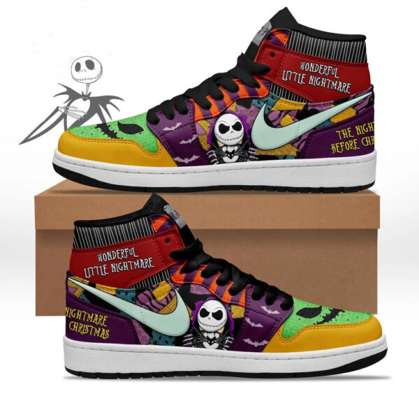 Tubopro The Nightmare Before Christmas Skull AJ1 High Sneakers Shoes For Men And Women