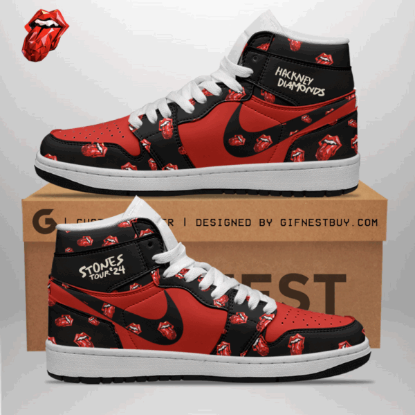 Tubopro The Rolling Stones AJ1 High Sneakers Shoes For Men And Women