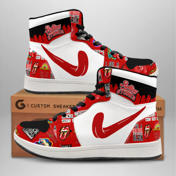 Tubopro The Rolling Stones AJ1 High Sneakers Shoes For Men And Women