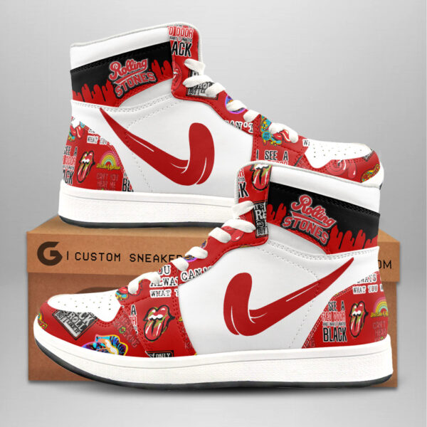 Tubopro The Rolling Stones AJ1 High Sneakers Shoes For Men And Women