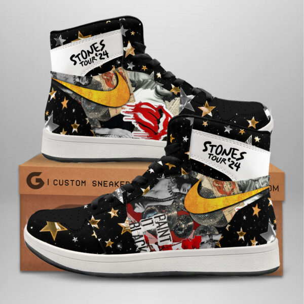 Tubopro The Rolling Stones AJ1 High Sneakers Shoes For Men And Women