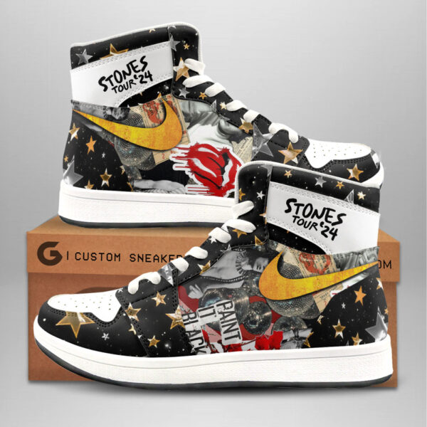 Tubopro The Rolling Stones AJ1 High Sneakers Shoes For Men And Women